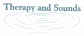 Therapy and Sounds White Transparent Logo with Ripples of water under the words.